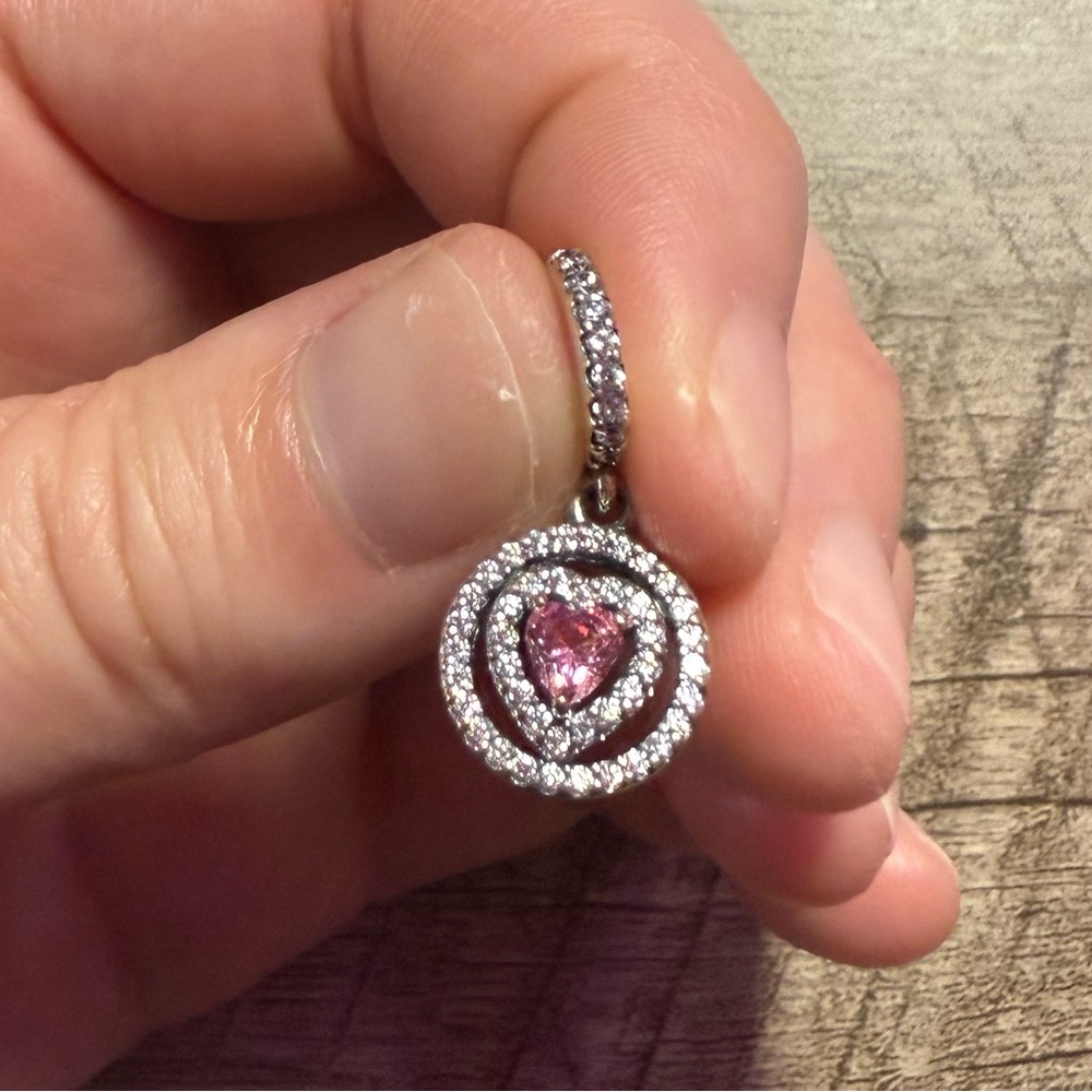 Pandora Pink Heart Halo Dangle Charm